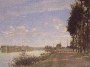 Claude Monet Riverside path at Argenteuil oil painting reproduction